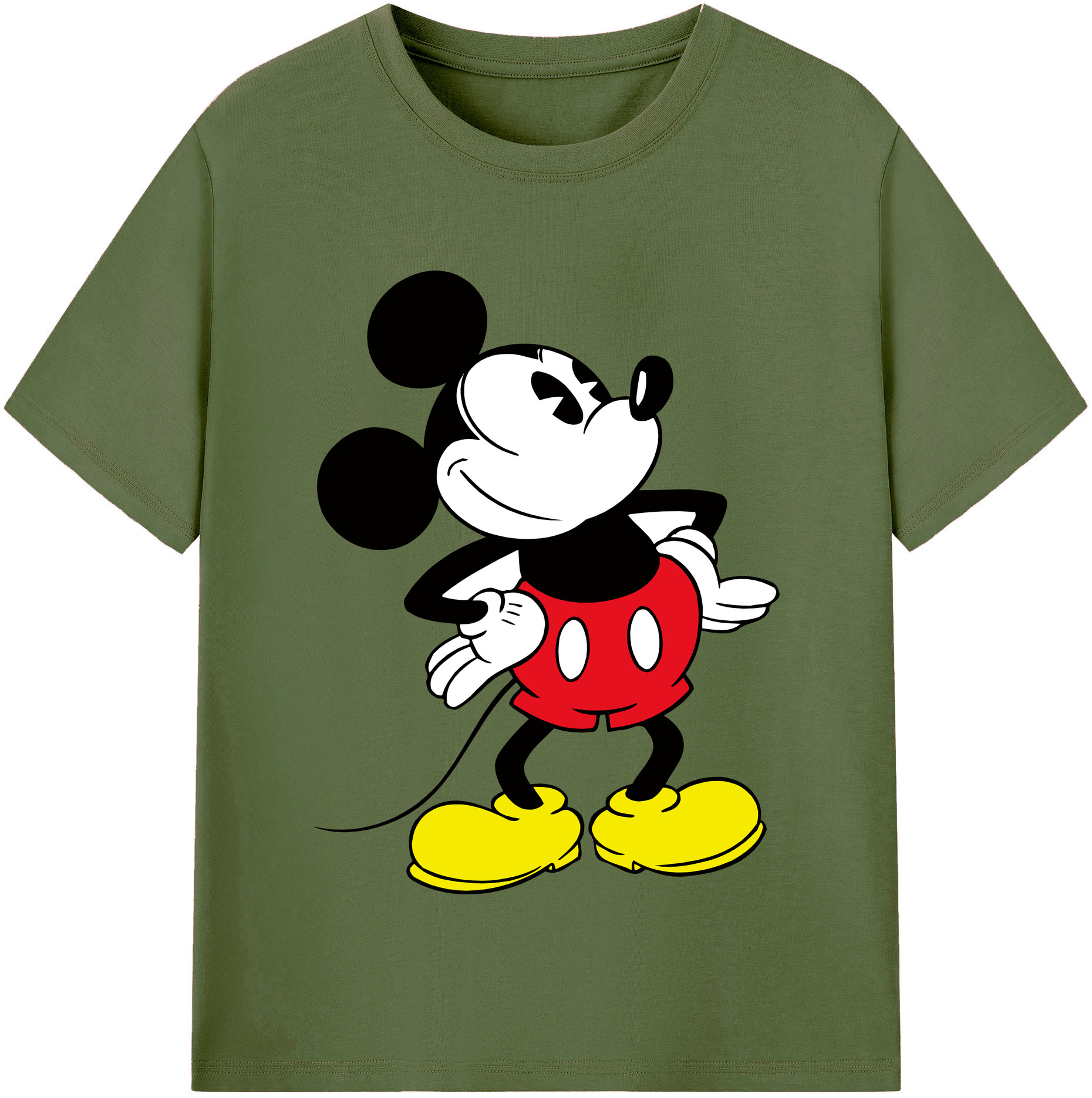 （画像用） ミッキーマウス Mickey Mouse 綿100％半袖Tシャツ（フロントプリント）